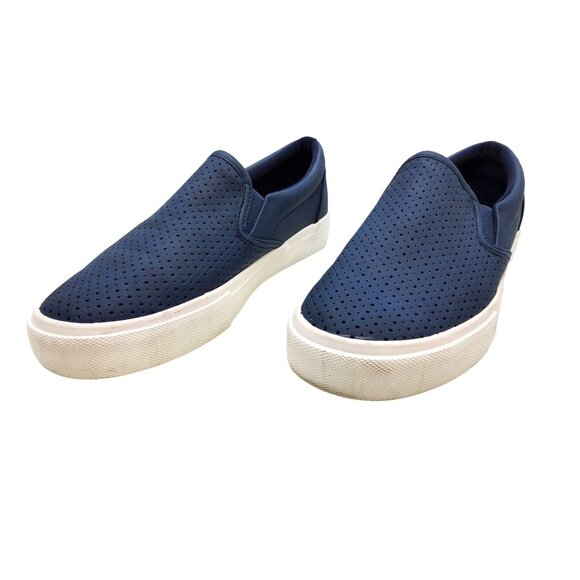 jenn ardor womens blue perforated fabric breathable loafers - Picture 4 of 8